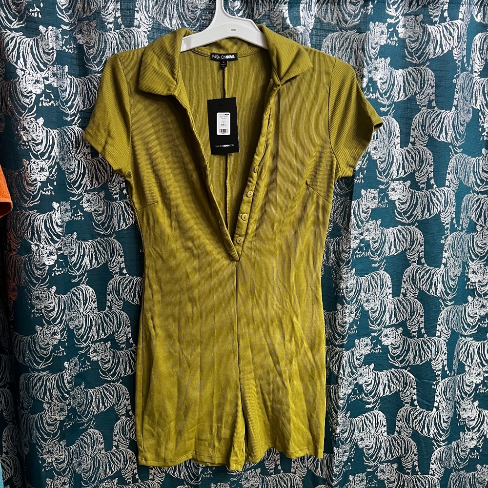 Green Knit Romper